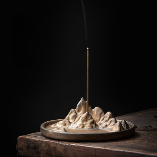 Gohobi Vintage Golden Mountain Incense Holder