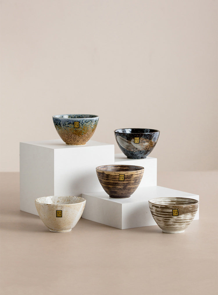 Bol à riz en céramique rétro importé du Japon, bol à chapeau Minoya Shino, vaisselle de ménage japonaise