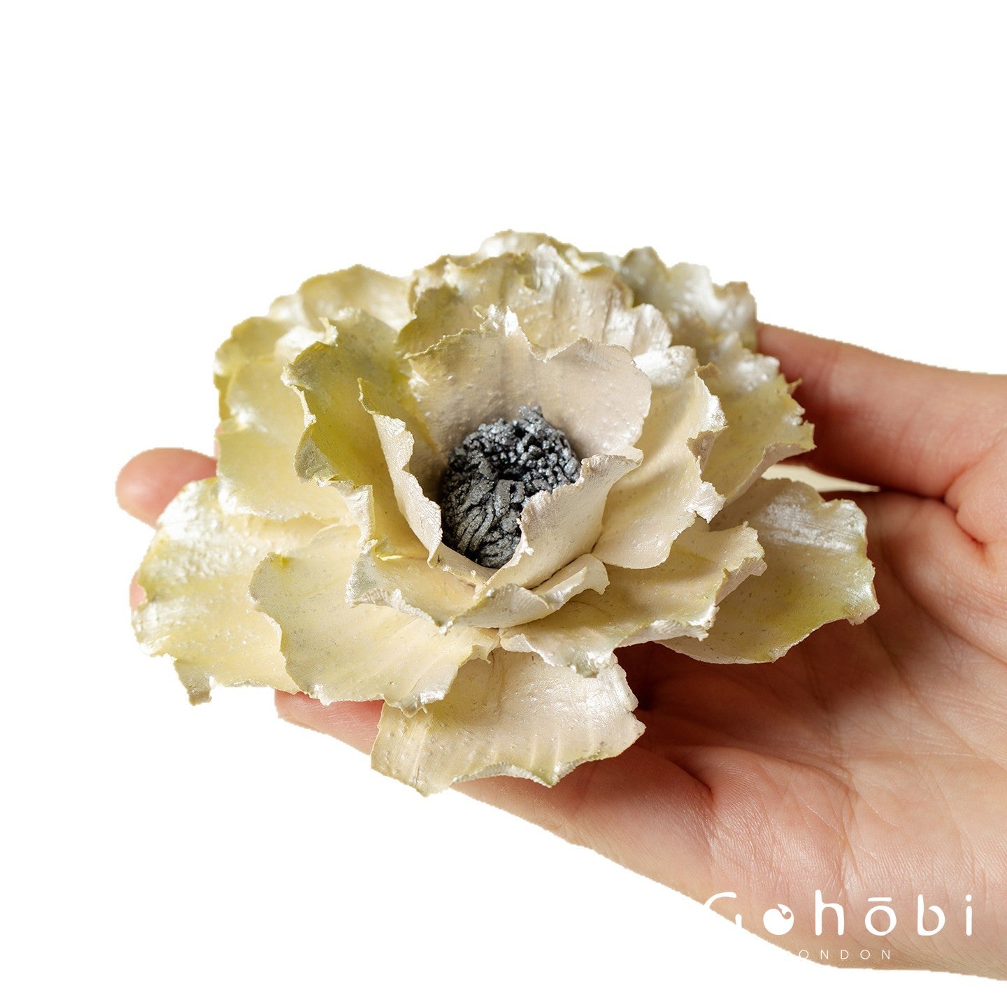 Gohobi Handmade Floral Incense Holder 004 - Peony Stoneware