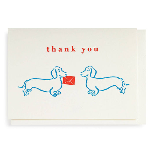 HereThe Thank You Dachshunds | Letterpress Cards | Small Cards