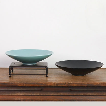 Gohobi Ikebana Ceramic Flower Bowl – Minimalist Flower Arrangement Water Plate