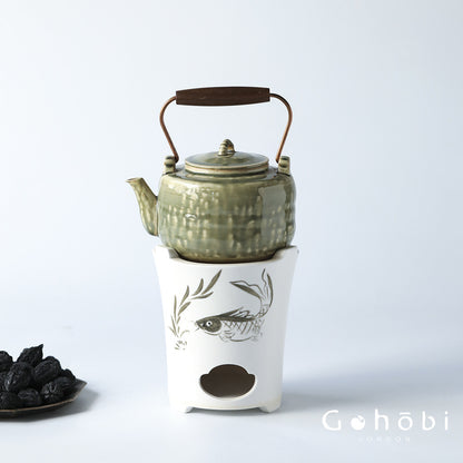 Gohobi Flowing Gold Autumn Sunset Dual-Purpose Teapot – Pure Handmade Ceramic Pot