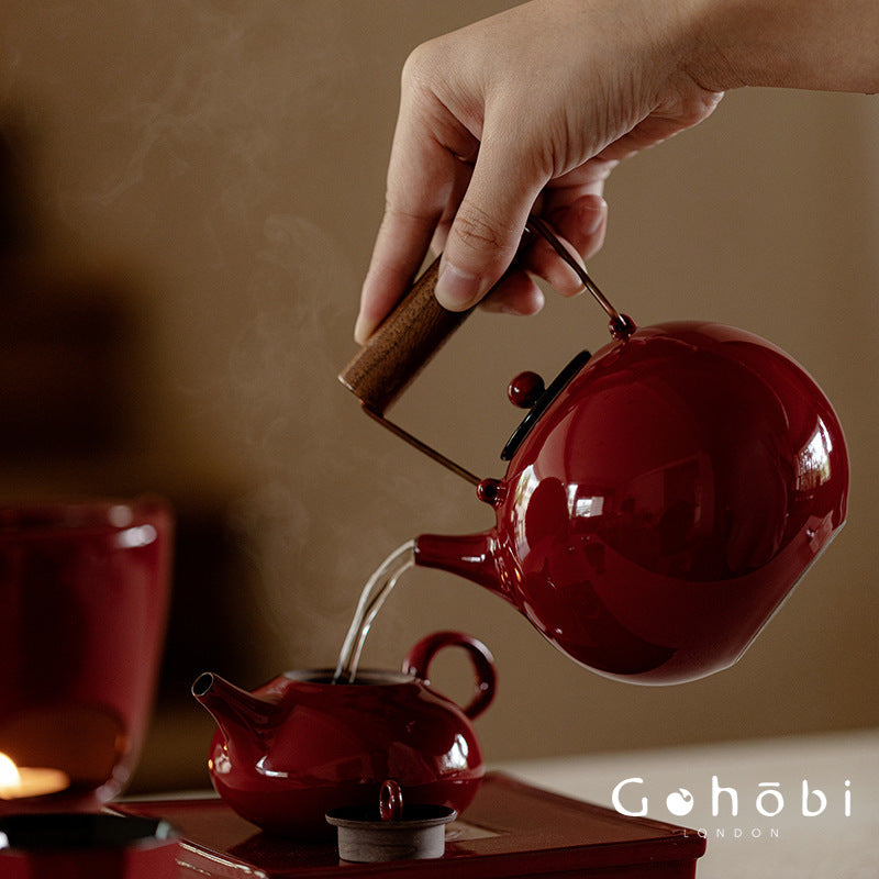 Gohobi Japanese Red Beam Teapot – Alcohol Lamp Style Tea Brewer