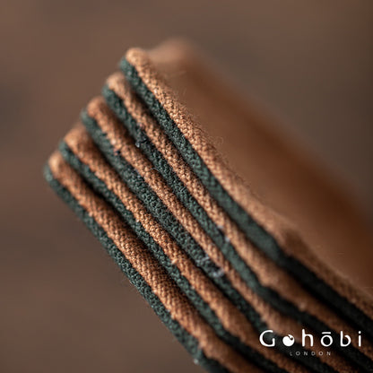 Gohobi Grass and Wood Tie-Dye Tea Coaster – Handmade Fabric Cup Holder Heat Insulation Pad