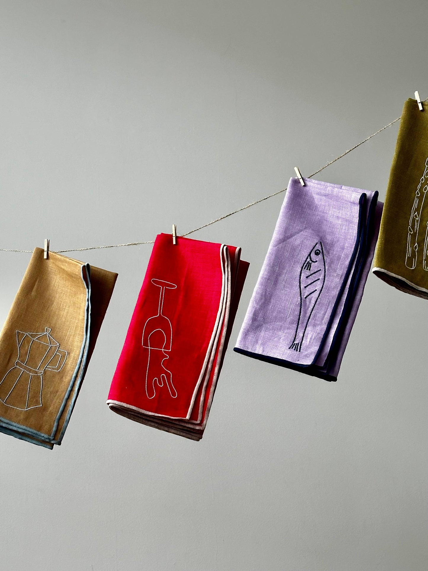 HereThe Linen Blend Napkins - Asparagus (set of 2)