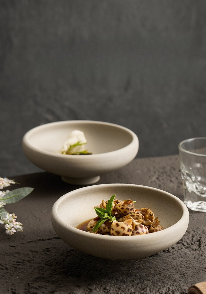 Gohobi Japanese Ceramic High-Foot Rice Bowl