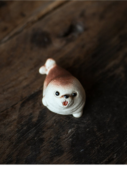 Gohobi Yixing Purple Clay Seal Tea Pet – Handmade Marine Animal Zisha Ornament