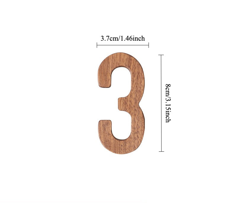 Gohobi Walnut Wood Number Wall Decor