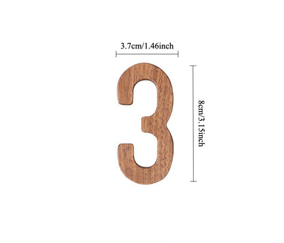 Gohobi Walnut Wood Number Wall Decor