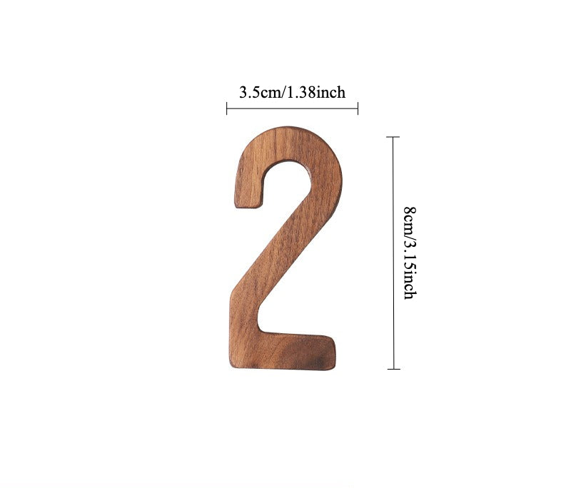 Gohobi Walnut Wood Number Wall Decor