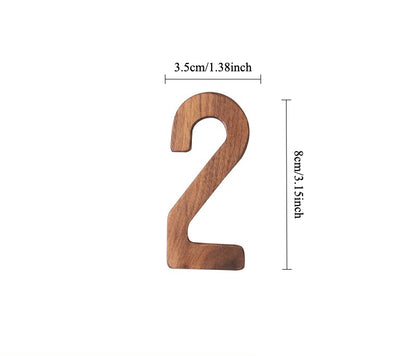 Gohobi Walnut Wood Number Wall Decor