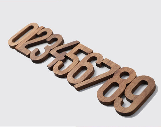 Gohobi Walnut Wood Number Wall Decor