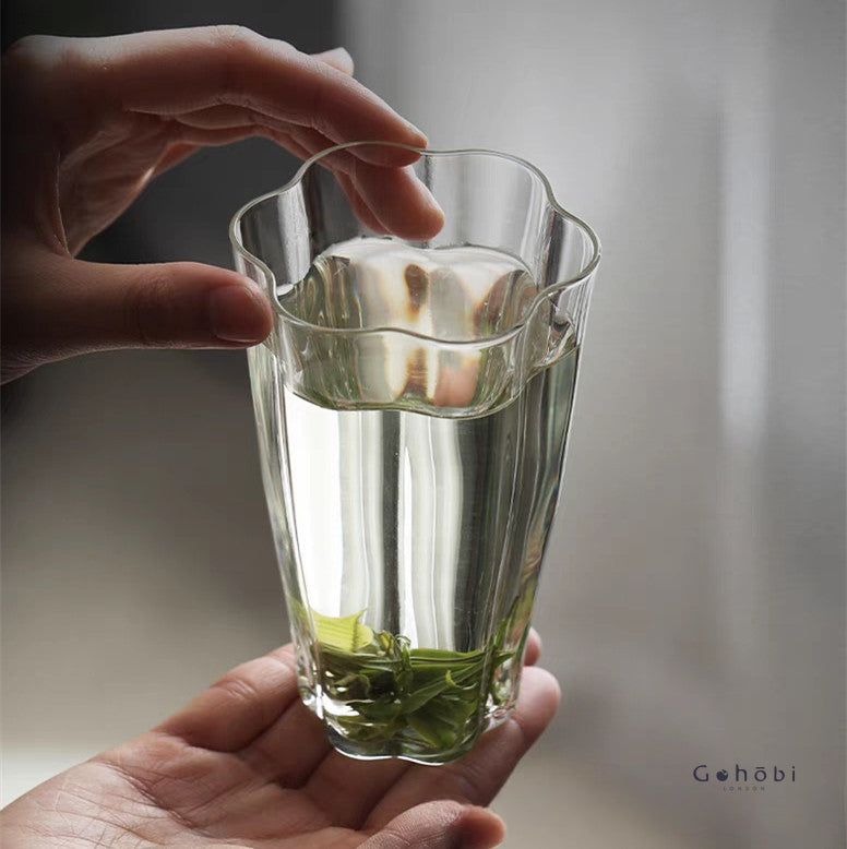 Gohobi Handmade Floral Tall Glass Aroma Tea Cup