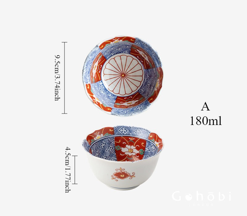 Gohobi Japanese Hosami Yaki Blue & White Small Bowl Set [Made in Japan] – Six-Piece Gift Box