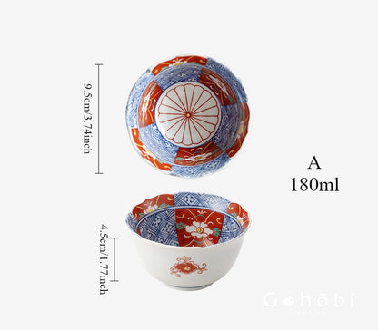 Gohobi Japanese Hosami Yaki Blue & White Small Bowl Set [Made in Japan] – Six-Piece Gift Box