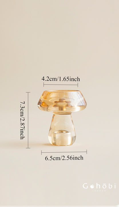 Gohobi Mushroom Glass Incense Holder – New Chinese Style Desktop Incense Tray