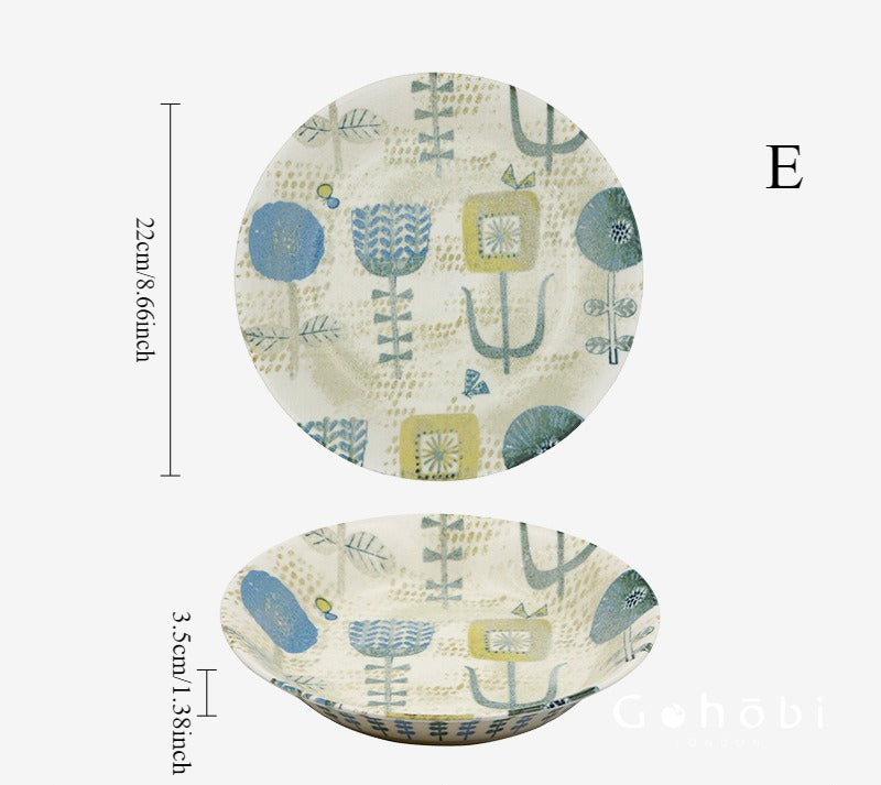 Gohobi Japanese Minoya Ceramic Small Plate [Made in Japan] – Underglaze Minoyaki Tableware