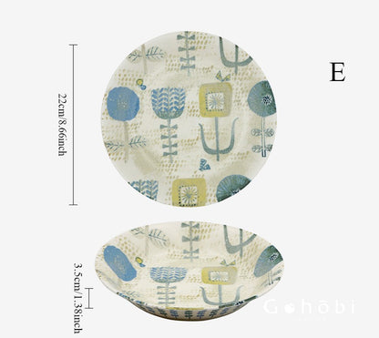 Gohobi Japanese Minoya Ceramic Small Plate [Made in Japan] – Underglaze Minoyaki Tableware