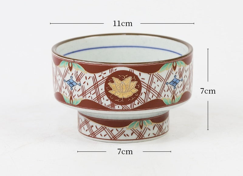 Gohobi Japanese Ikebana High-Foot Ceramic Bowl – Retro Floral Arrangement Vessel