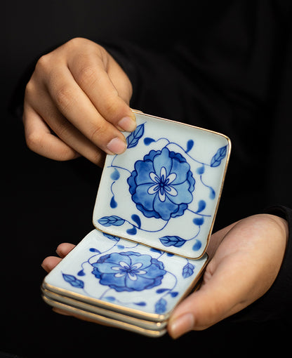 Gohobi Blue and White Porcelain Coaster