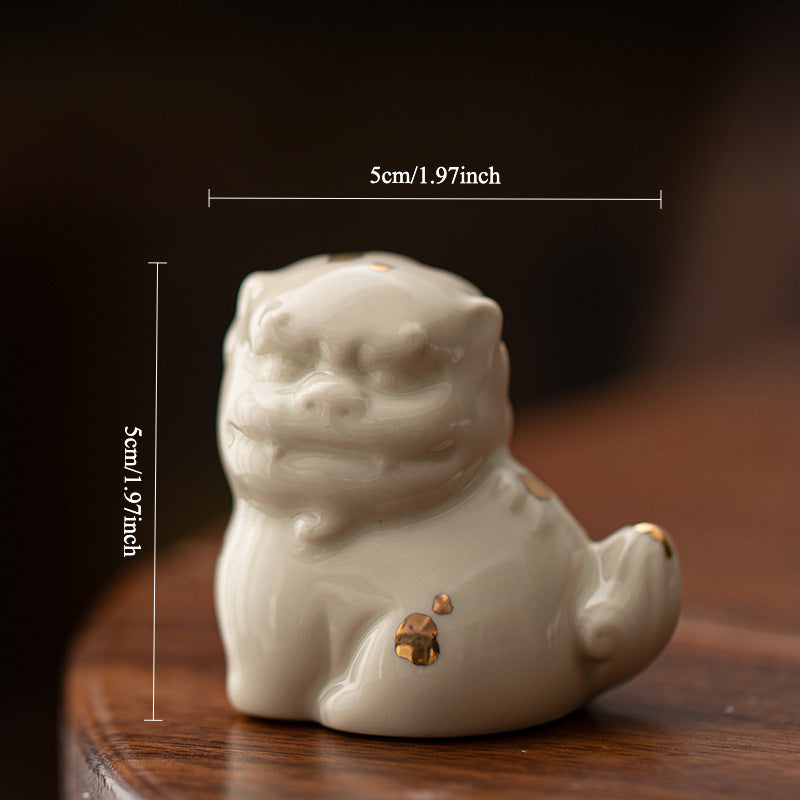 Gohobi Mini Ceramic Lion Tea Pet