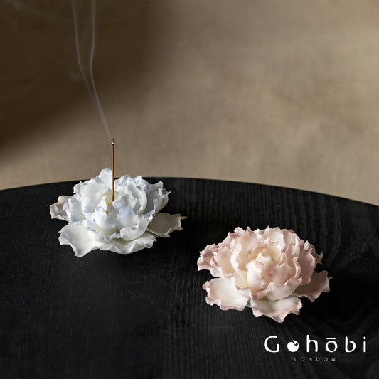 Gohobi Handmade Floral Incense Holder 009 - Pink and Blue Peony