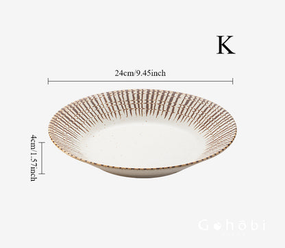 Gohobi Japanese Mino-yaki Pine Leaf Ceramic Plate [Made in Japan] – Retro Light Luxury Tableware