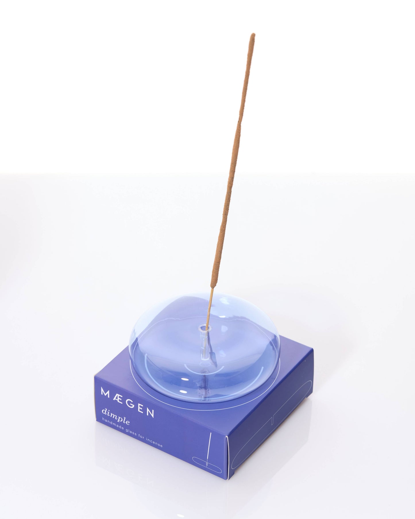 MÆGEN Dimple - Hand Blown Glass Incense Holder Blue