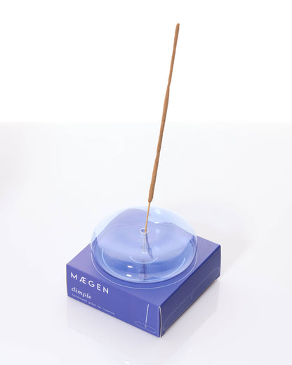 MÆGEN Dimple - Hand Blown Glass Incense Holder Blue