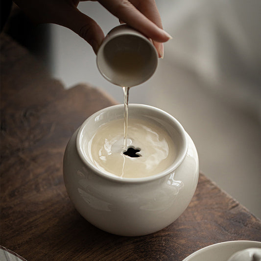 Gohobi Grass Ash Ceramic Jianshui Tea Wash Bowl