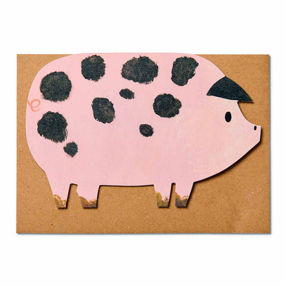 Mortlake Papers Spotty Pig Birthday Card | Foodie Gift | Farm Animal Card | Greeting Card [Made in the UK]
