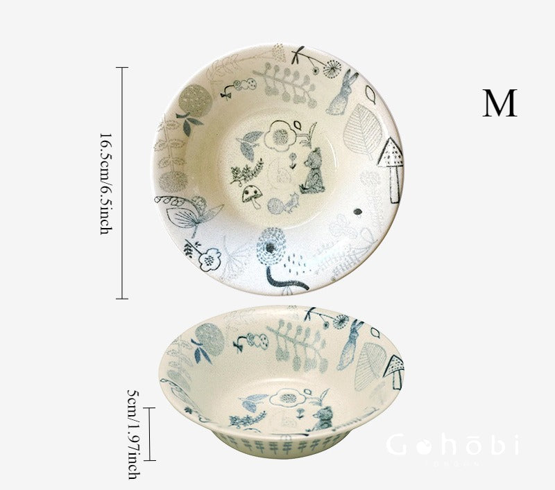 Gohobi Japanese Minoya Ceramic Small Plate [Made in Japan] – Underglaze Minoyaki Tableware
