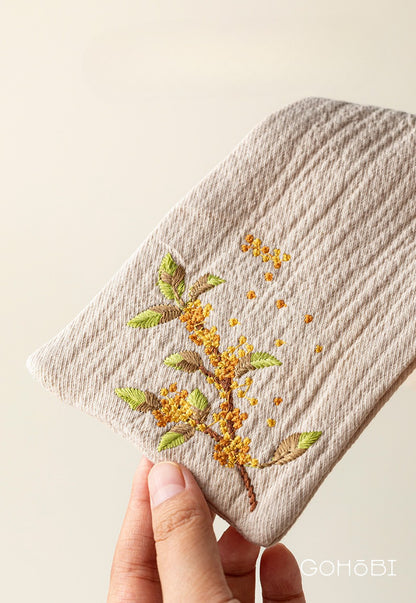 Embroidered tea towel household fabric tea party small square towel tea table towel rag new Chinese absorbent pot towel tea cloth