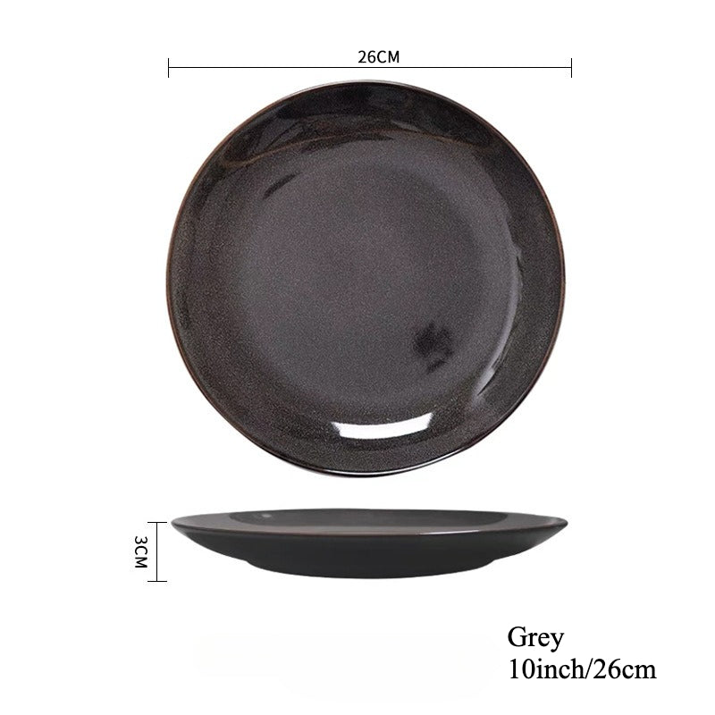 Gohobi Kiln-Change Ceramic Flat Dining Plate