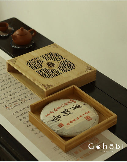 Gohobi Bamboo Pu’er Tea Tray – Multi-Layer Drawer Style Gongfu Tea Tray