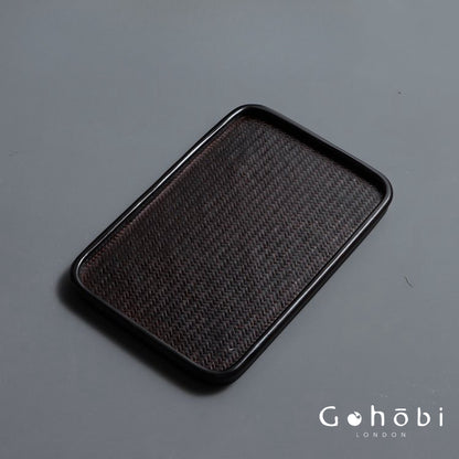 Gohobi Polished Bamboo Tea Tray – Bamboo Woven Gongfu Tea Tray