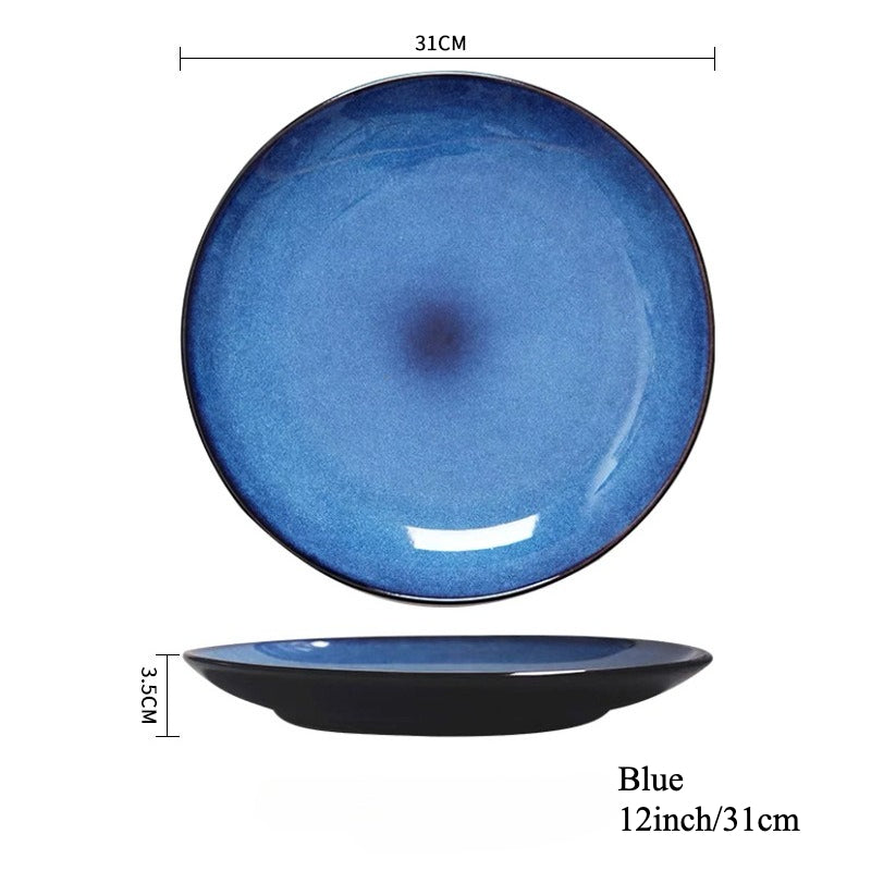 Gohobi Kiln-Change Ceramic Flat Dining Plate