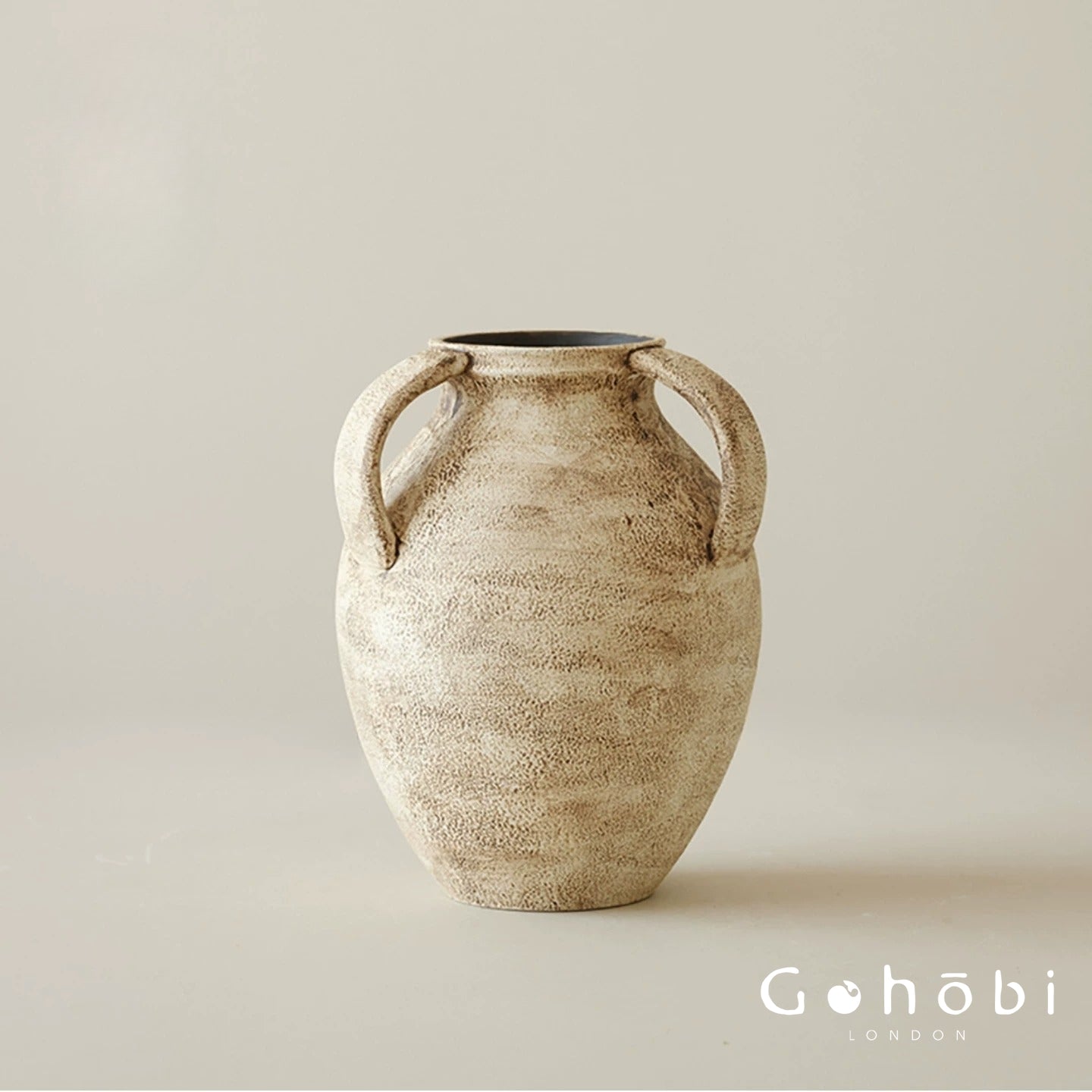 Gohobi Japanese Wabi-Sabi Three-Ear Ceramic Vase – Handmade Dried Flower Decorative Vase