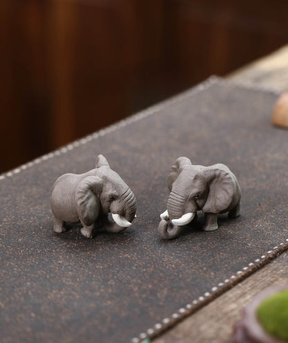 Gohobi Yixing Purple Clay Elephant Tea Pet – Handmade Lucky Tea Table Ornament
