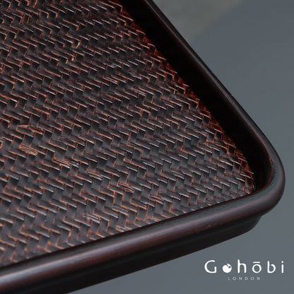 Gohobi Polished Bamboo Tea Tray – Bamboo Woven Gongfu Tea Tray