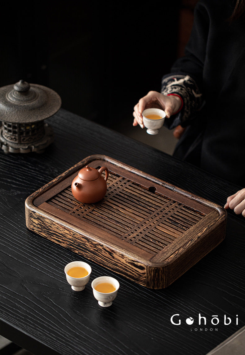 Gohobi Solid Wood Water Storage Tea Tray – Chinese Gongfu Tea Table Tray