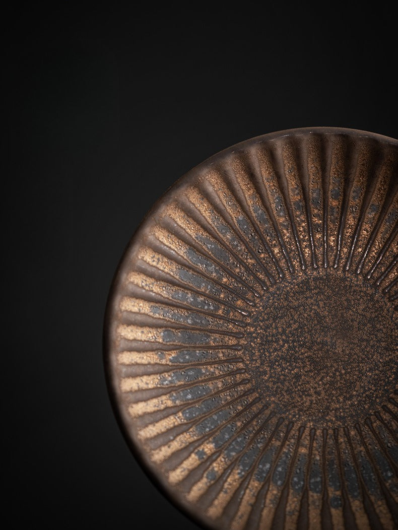 Gohobi Chinese Vintage Gilded Ceramic Coffee Cup with Saucer