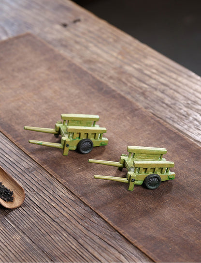 Gohobi Yixing Purple Clay Bamboo Trolley Tea Pet – Handmade Tea Table Ornament