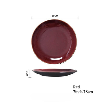 Gohobi Kiln-Change Ceramic Flat Dining Plate