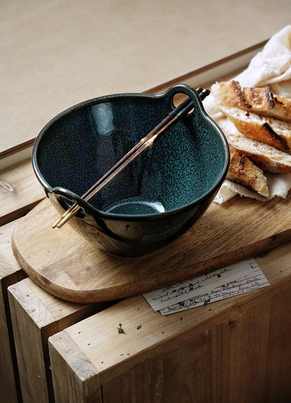 Gohobi Japanese Ceramic Double-Handled Bowl
