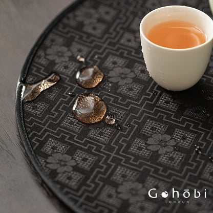 Gohobi Xiangyun Silk Tea Pad – Round Waterproof Tea Pot Placemat for Gongfu Tea Set