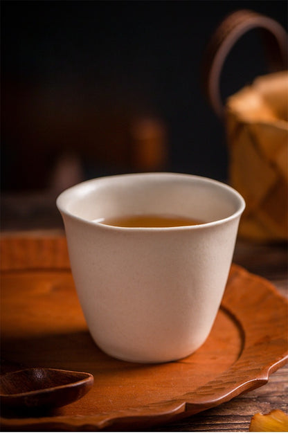 Gohobi Jingdezhen Handmade Matte White Ceramic Teacup