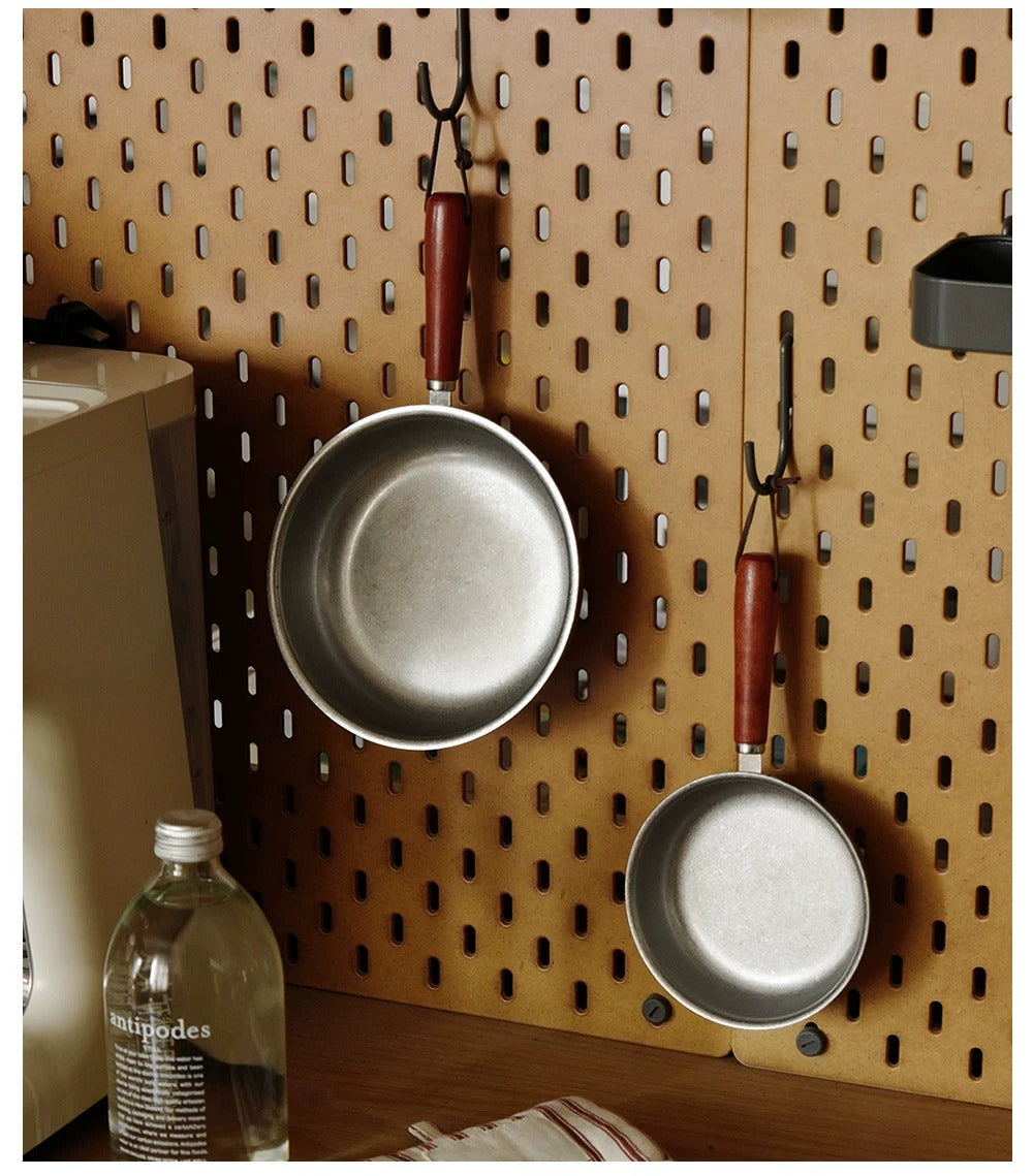 Gohobi Retro Stainless Steel Mini Frying Pan with Wooden Handle