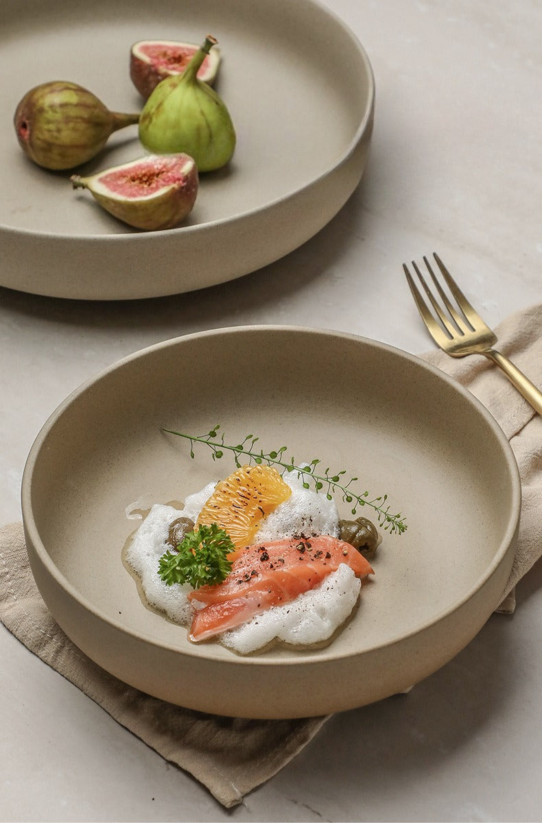 Gohobi Japanese Vintage Ceramic Deep Plate