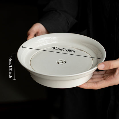 Gohobi Grass Ash Glaze Ceramic Large Tea Tray